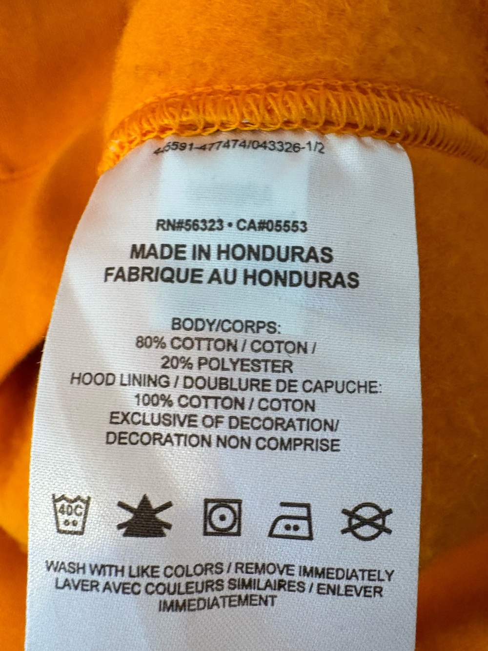 Nike Orange Cotton Blend Hoodie Sweatshirt Size Extra Large - Picture 6 of 12